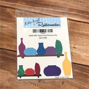 NIP 10946 KITTIE KRAFT BY RUBBERNECKER 5309-05D VASES & SHELVES STEEL CRAFT DIE